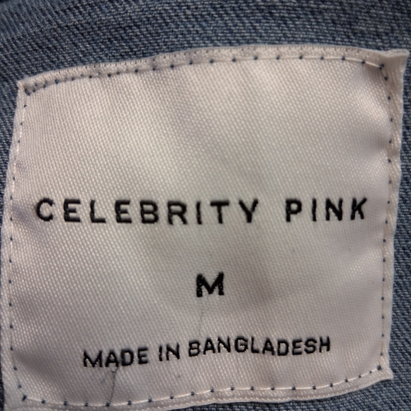 Celebrity Pink Blue Denim Overalls Size M - Picture 2 of 16